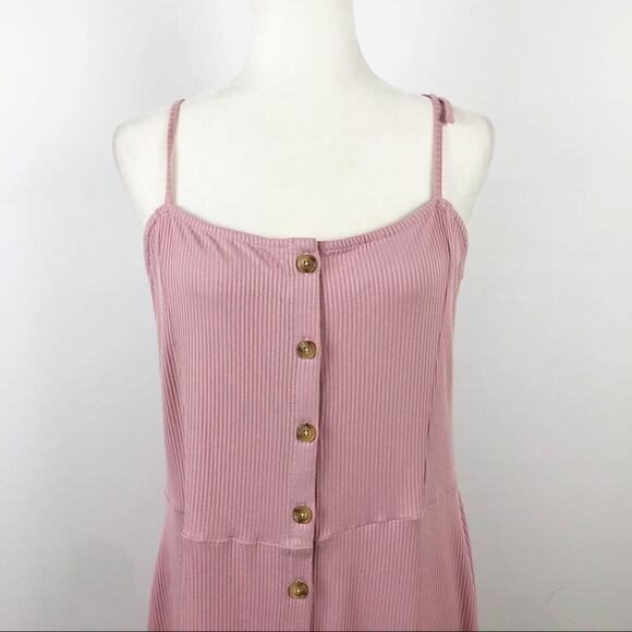 NWT Topshop Ribbed Button Front Mini Dress in Pink 10 - Picture 10 of 12